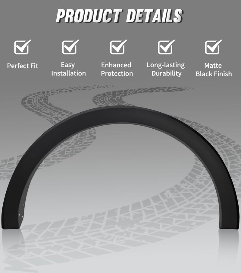 YUWUTF Rear Right Fender flare Molding Trim Wheel Cover Compatible with 2015-2023 Transit 150 250 350 - Image 2